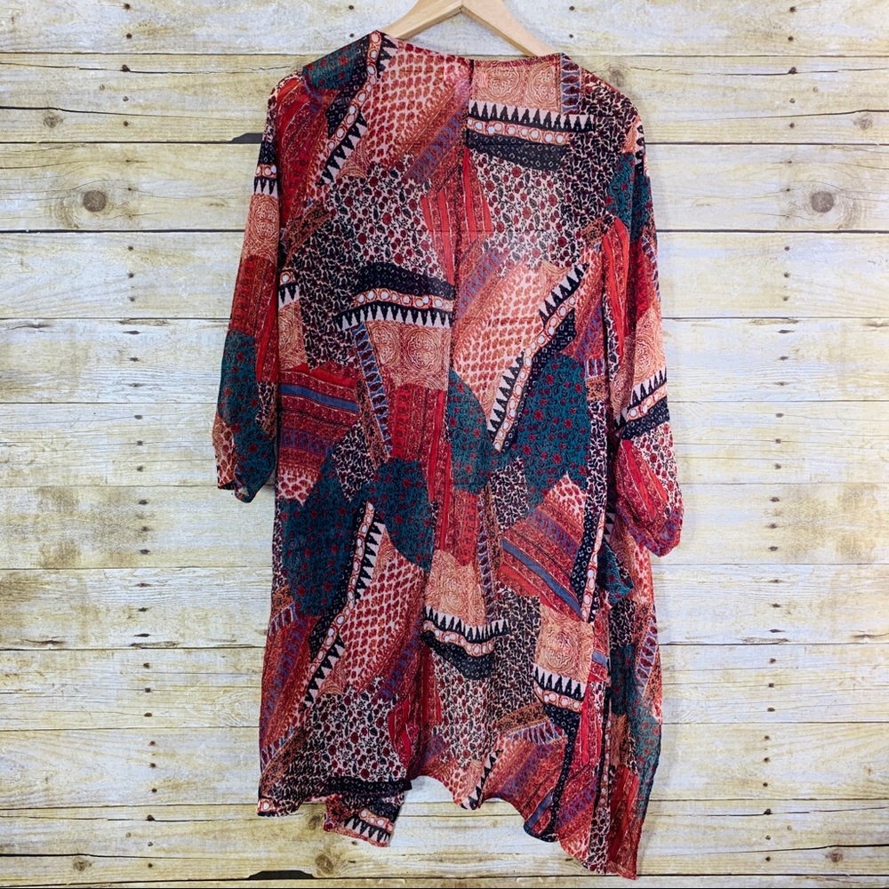 Band of Gypsies Midi Kimono Jacket Multicolor - Picture 3 of 6